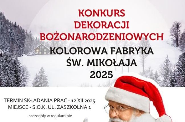 "Kolorowa Fabryka Świętego Mikołaja" 2025 Konkurs Plastyczny