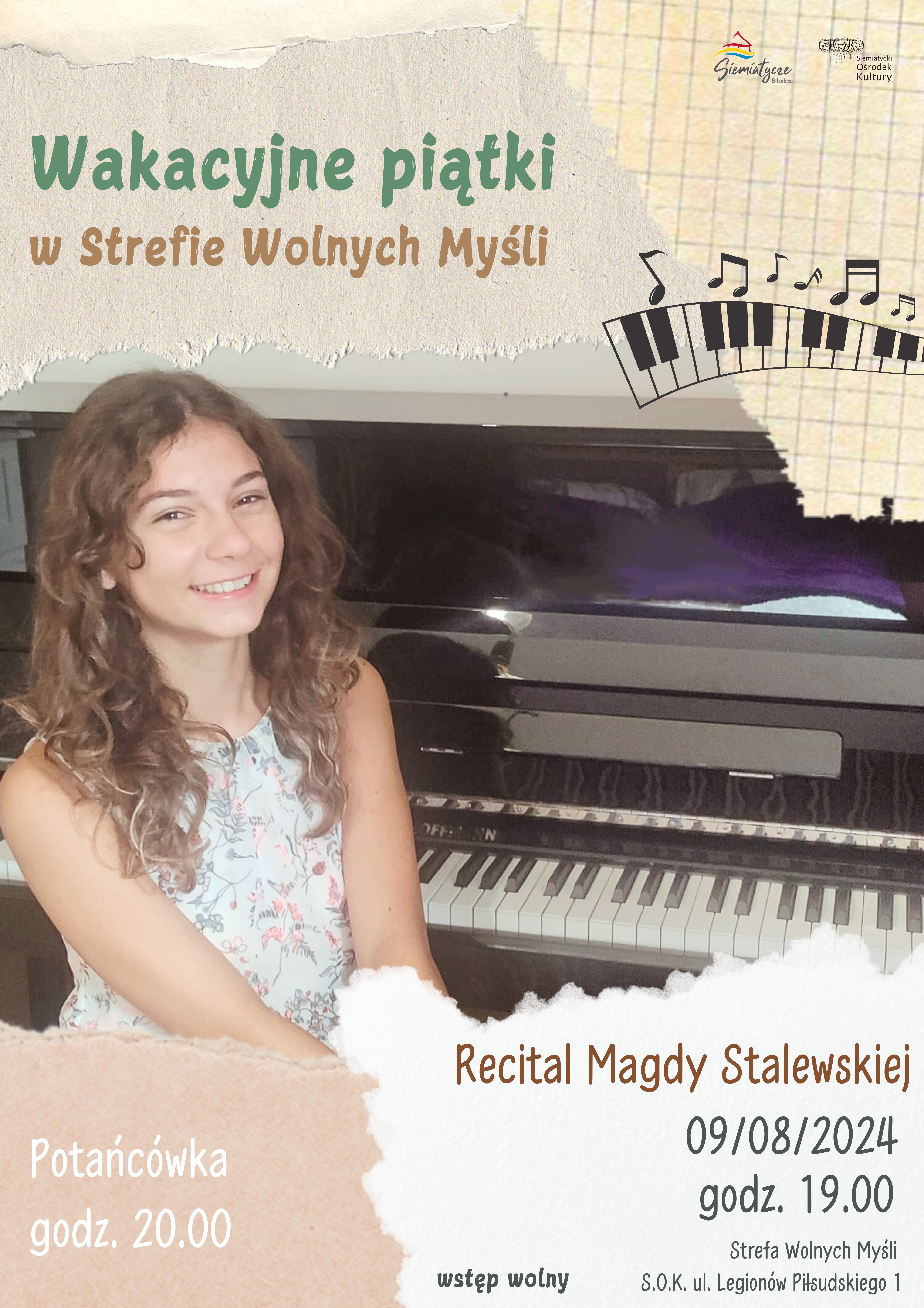 Wakacyjne piątki w Strefie Wolnych Myśli Recital Magdy Stalewskiej