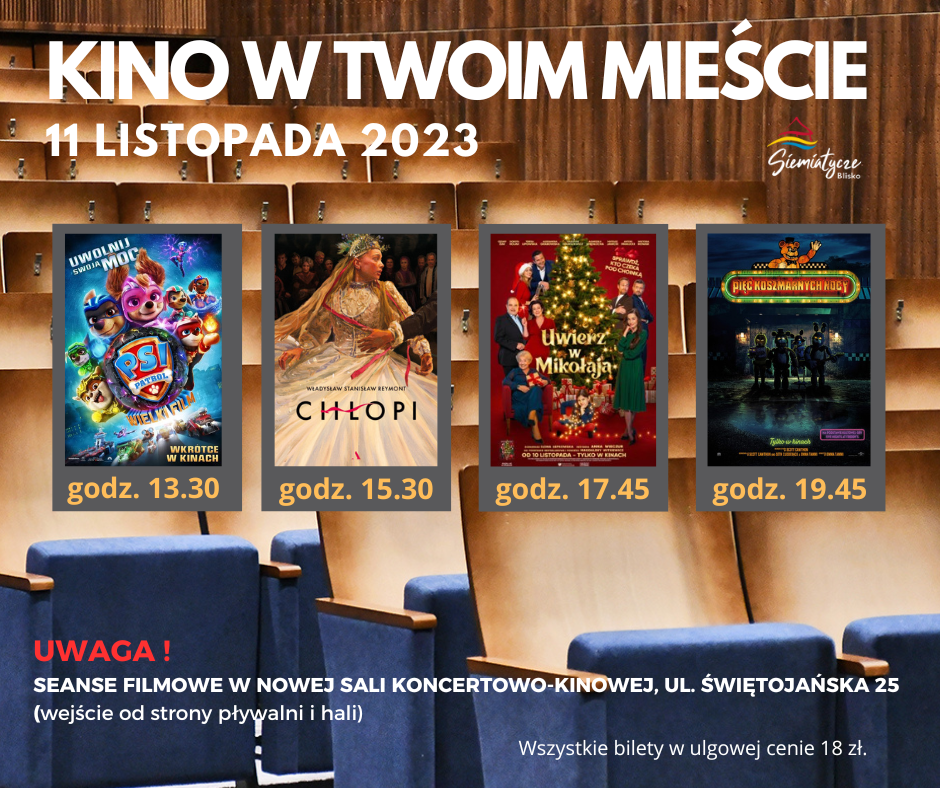 Grafika promująca Kino w Twoim Mieście, 11 listopada 2023